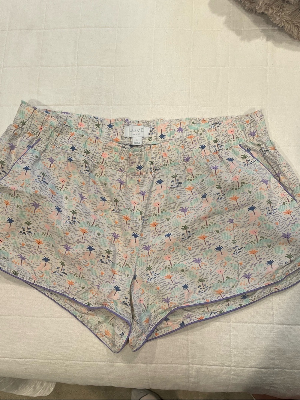 GAP Pastel Palm Print Athletic Shorts - Mint, Coral, Navy
